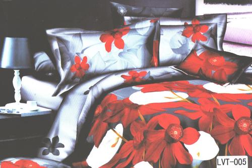 Red And White Floral Printed BedSheet