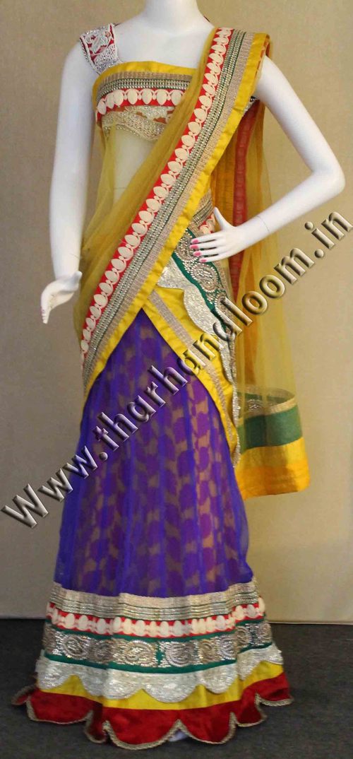Marvelous yellow purple lehenga