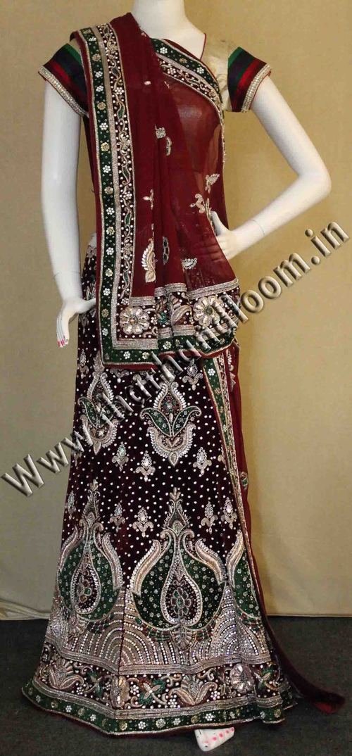 Dazzling Maroon bridal lehenga