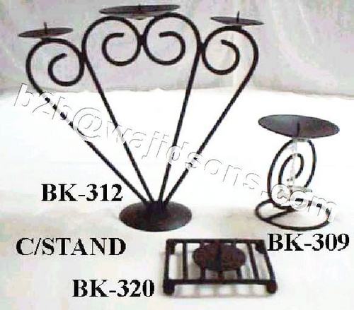 कैंडल स्टैंड रॉट आयरन ब्लैक