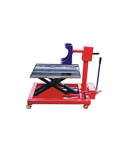 Engine Fixture Swrill Type - Steel, Variable Dimensions, Red | Hydraulic Height Adjustment, 1000kg Load Capacity, Swirl Rotation, Caster Wheels, Reduced Fatigue