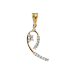 Avsar Real Gold and Diamond Half Heart Diamond PENDANT AVP0163