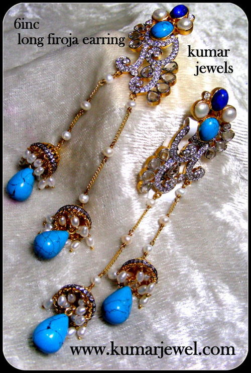 dual chain jhumki earring.