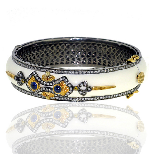 Blue Sapphire Enamel Bangle