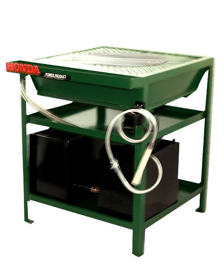 PARTS WASHER WITH A ROTARY PLATFORM ON TOP