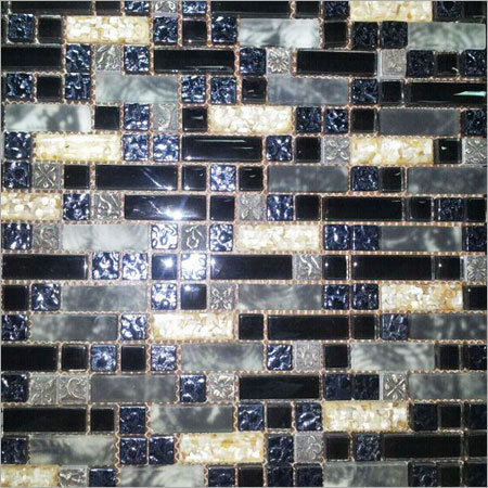 Mosiac Slab Tiles - Ceramic, Variable Dimensions, Black, 10mm Thick | Durable, Glossy Finish, Stylish, Easy Install