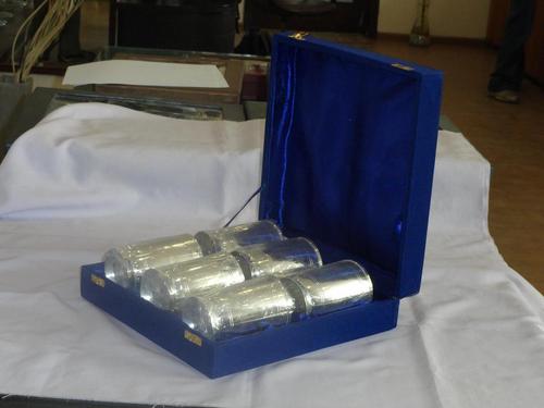 Fancy Silver Plated Glass Set