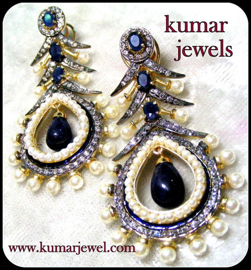 beaded long earring.