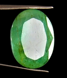 15.50ct Oval Faceted Certified Natural Emerald