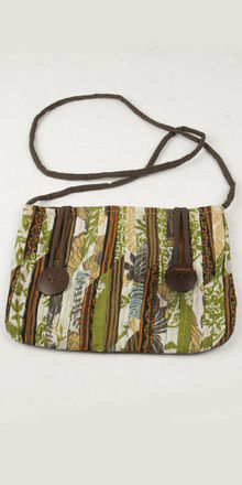 Dark Brown Hand Bag Coconut Shell Buttons