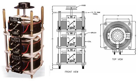 Brown Variac - Single Phase Flush Back Of Panel, Open