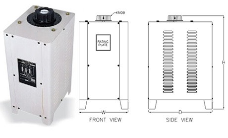 Variac - Single Phase Flush Back of Panel, Open Variac - Single Phase Flush Back of Panel, Open