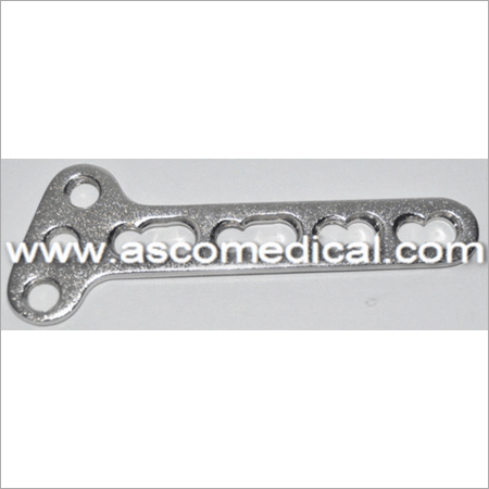 Firm-lock Small T - Plates - Titanium, 63mm, 3 Head Holes, 4 Shaft Holes | Oblique Angled, Strong Fixation, Durable Material