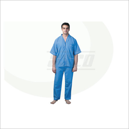 Patient Dress Unisex - Cotton, S-XL, Blue | Comfortable, Durable, Breathable, Machine Washable, Button Closure