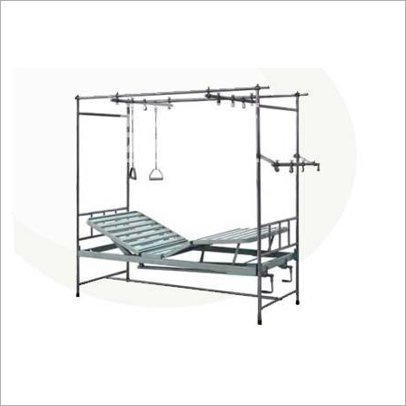 Orthopedic Hospital Beds - Stainless Steel 2030x900x530mm | Manual Two-Function Adjustment Four Sections Balkan Beam Frame Patient Support Pole
