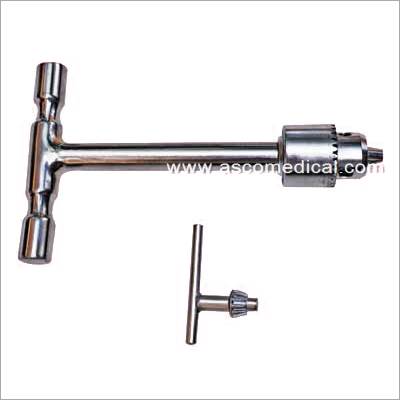 T-Handle with Chuck - Steel, 150mm Length, 25mm Diameter | Keyless 10mm Chuck, Ergonomic Grip, Chrome Plated