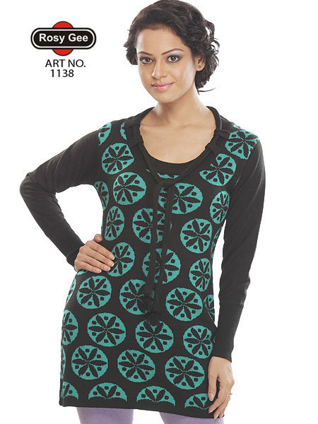 Floral Printed Green Full Sleeve Top
