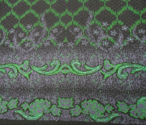 Jacquard Knit Fabric - Polyester/Cotton Blend, 58 Inches Wide, Dark Green | Colorfast, Durable, Elegant Design, Soft Texture, Versatile Use