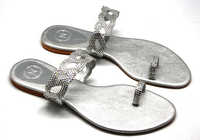 Favola Crystallized Silver Shoe - Silver Fabric, Size Range 5-10 | Lightweight, Slip-on, Crystal Embellishments, Elegant Design
