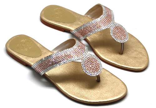 FAVOLA Crystallized Peach and Gold Shoe