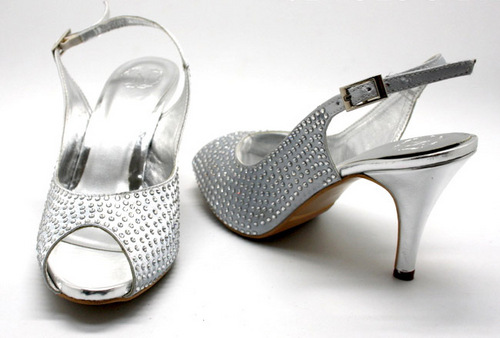 FAVOLA Crystallized Silver Scattered Shoe