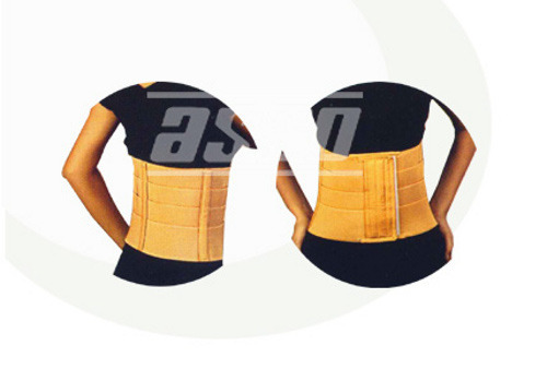 8 Abdominal Support Super Fine Tummy Trim Belt - Tempered Steel Elastic 28"-44" Beige | Adjustable Fit Back Support Posture Correction