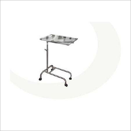Instrument Trolley - Stainless Steel, 56Lx40W cm Tray, Height Adjustable, On Castors