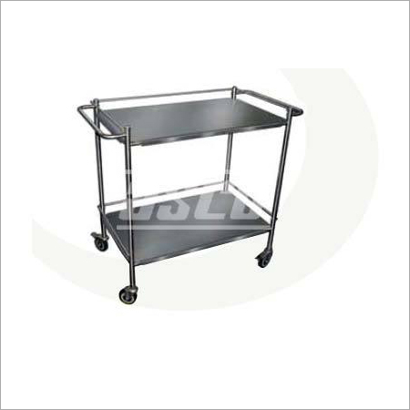 MF3914 Instrument Trolley - Stainless Steel, 60x46x81cm | Two Shelves, Push Handle, Castors