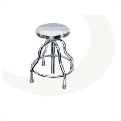 Medical Seating Stool - Stainless Steel 16 Inch Diameter 18-24 Inch Height | Height Adjustable Footrest Ring Polished Finish