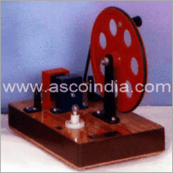 Electric Generator - Wooden Base, Direct Current, AC/DC Output | Driving Wheel, Lamp Holder, Bulb Included