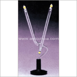 Rectilinear Propagation - Glass V-Shaped Tube, Vertical Lower Electrode | Cathode Focus, Anode Independence, Clear Demonstration
