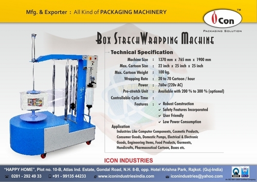 Box stretch wrapping machine