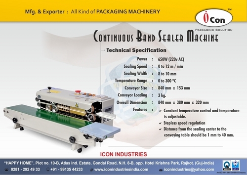 Continuous band Sealer Machine