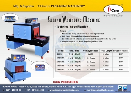 Shrink wrapping machine