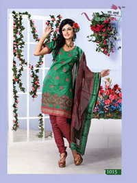 Green And Magenta Chikan Salwar Suits