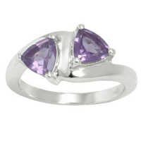 Amethyst Cluster Ring - 925 Sterling Silver, Women's Wedding Jewelry With Customization Options And Environmental Friendly Materials