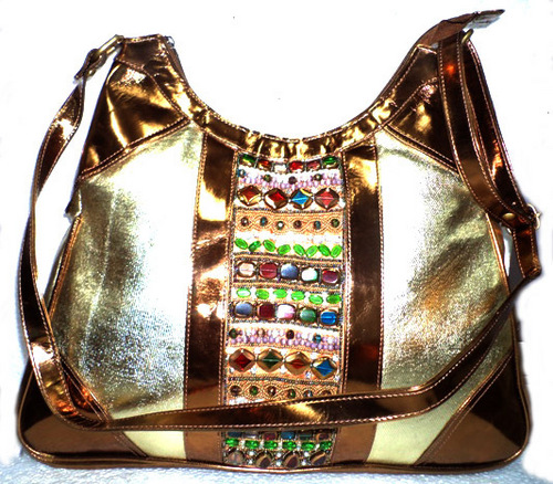 FAVOLA Multi Colour Stone Setting Rexin Hand Bag
