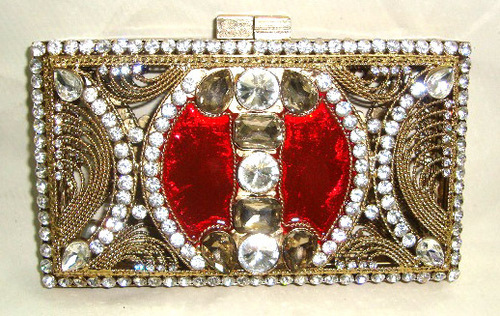 FAVOLA Crystal Jewelled Red Bag