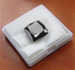 13.260 Ct Natural Cushion Checker Shape Black Diamond - AAA +++