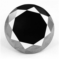 15.00Ct Natural Round Cut Black Diamond Solitaire AAA