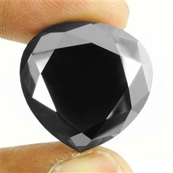 29.25 Ct Natural Heart Shape Black Diamond - AAA Deluxe