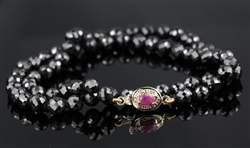 Natural Faceted Black Diamond String - 105ct Necklace