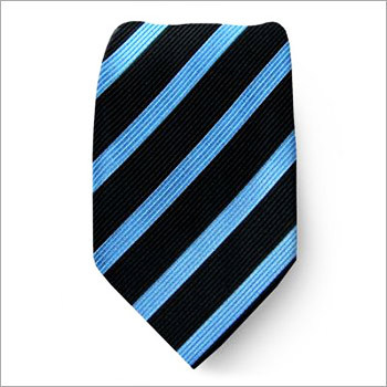 Neck Tie - Silk, 57" x 3.5", Blue and Black | Striped Pattern, Soft Texture, Durable Material, Elegant Design, Professional Look