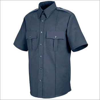 Half Sleeves Guard Shirt - 65% Polyester 35% Cotton, Navy, Short Sleeve | Button Closure, 2 Chest Pockets, Comfortable Fit