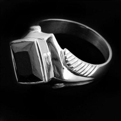 5.05Ct Men's Black Diamond Ring in 92.5 Sterling Silver with Rhodium