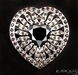 Designer Black Diamond Heart Promise Cocktail Solitaire Ring
