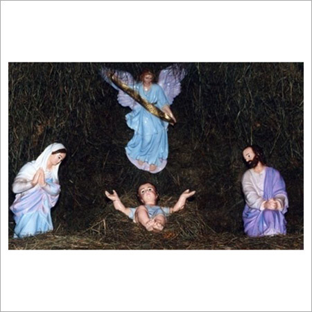 Child Jesus Statue - Resin 12x8x6 Inches Blue Matte | Religious Decorative Durable Detailed Graceful Finish