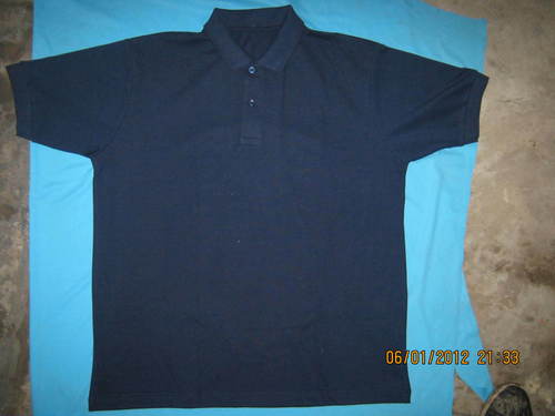 T-Shirt - Cotton, Medium, Navy Blue | Soft Fabric, Stylish Design, Durable Material, Comfortable Fit, Breathable Cloth, Easy to Maintain, Collared Neck, Short Sleeves, 28 Inches Length, 150 GSM