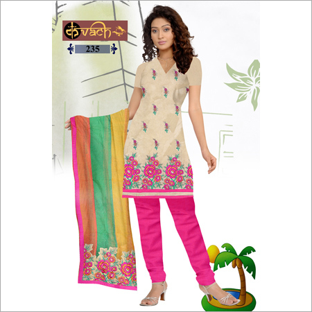DRESS MATERIALS - Cotton, 44 Inches, Beige | Soft Fabric, Elegant Printed Design, Comfortable Durable Wear