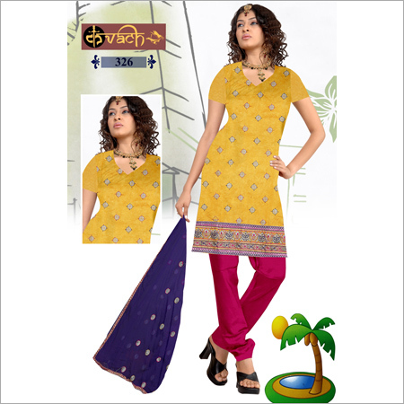 Suit Salwar - Cotton, Multiple Sizes, Yellow | Elegant Floral Embroidered Design, Soft Fabric, Comfortable Fit, Perfect Stitching